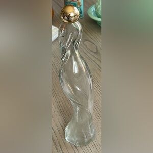 Avon Elegant Glass Bath Bottle with Gold Cap